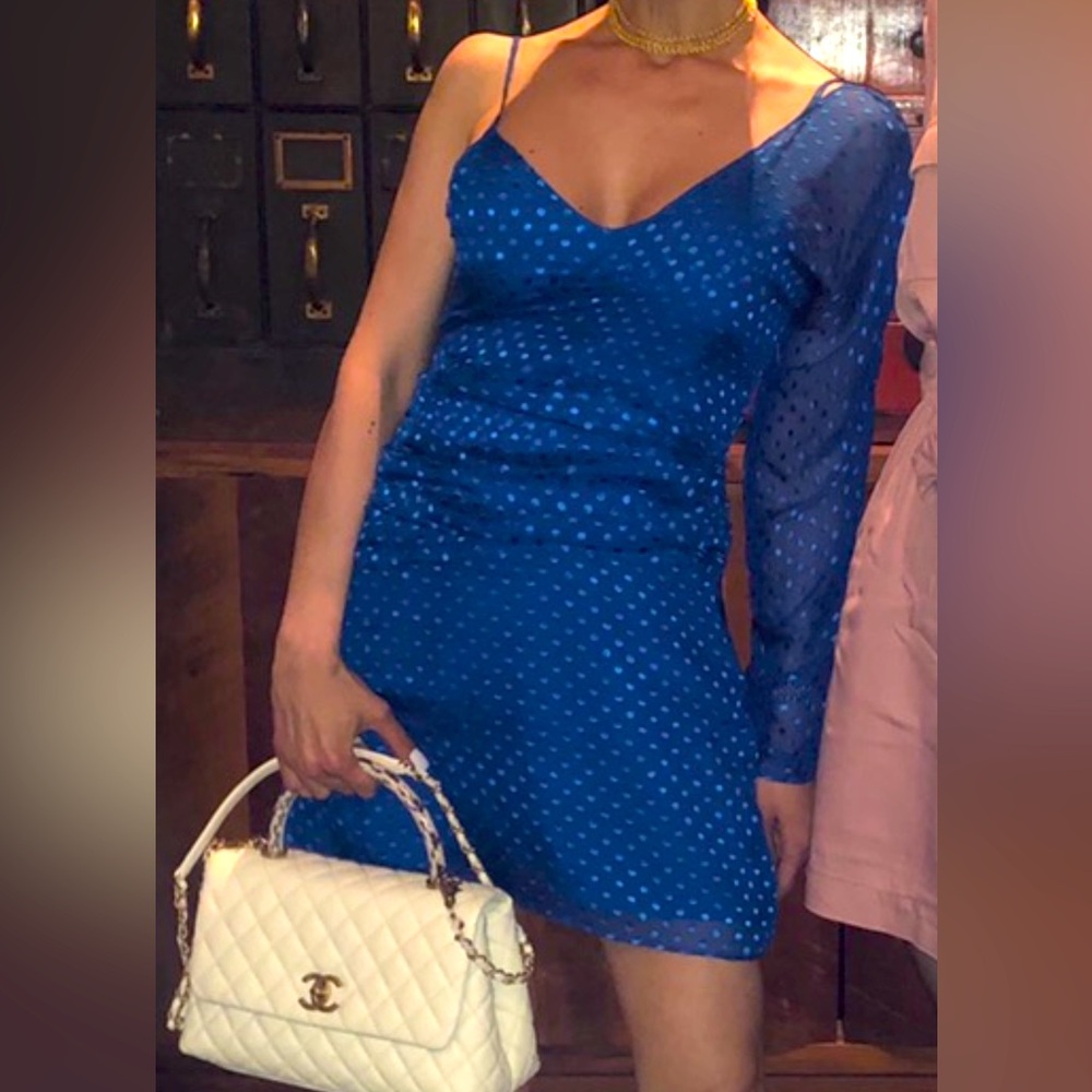 One sleeve Alisa silk dress by House of Harlow x Revolve